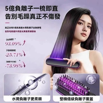 【👍免費試用🚀隔日到貨】負離子無線直髮梳 護髮梳 國際電壓 直捲兩用 髮根蓬鬆梳 內彎造型梳 旅行直髮梳 學生直髮梳