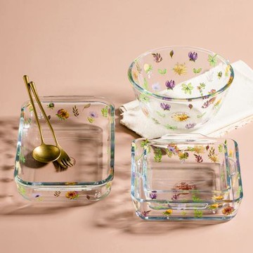 西比爾高硼硅玻璃盤碗餐具烤盤飯碗家用耐冷耐熱湯盤菜盤子沙拉碗