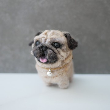 巴哥犬 羊毛氈寵物客製  公仔 娃娃