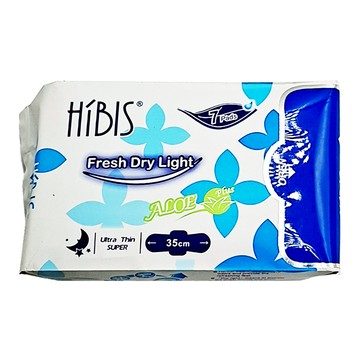 HiBIS 木槿花 貼身衛生棉 夜用加長35cm  7片  1包