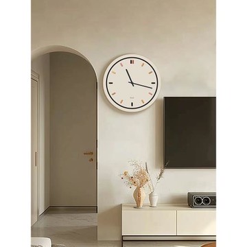 2025新款創意時鐘奶油風極簡餐廳墻上掛鐘設計感客廳進門掛墻鐘表