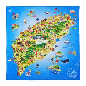 臺灣尋寶地圖手帕 / 純棉台灣製