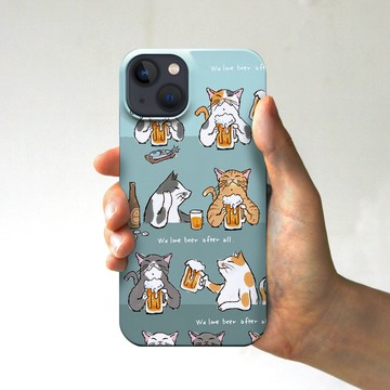 智慧型手機殼貓用藍灰啤酒敬酒