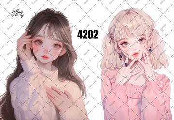 original sticker no.4202 人物貼紙 原創貼紙 原創人物貼紙 裝飾貼紙 cotton melody