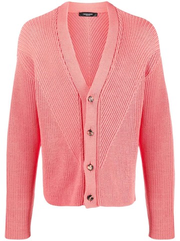 Versace - V-neck cardigan - men - Polyamide - 46 - Pink