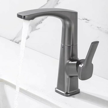 ??快速出貨 面盆冷熱水龍頭抽拉旋轉防濺水衛生間浴室柜臺下盆洗手臺盆槍灰色