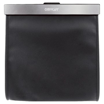 OMYCAR 車用皮革椅背掛式垃圾桶/汽車椅背收納/後座置物袋架  1個  黑色