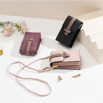 Prettyzys/新款簡約百搭單肩復古風小方包斜挎手拎手機包