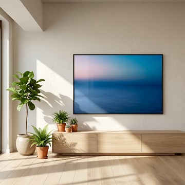 LIGHTO  攝影掛畫｜等待另一個清晨| apo |海景|極簡 - 60*90cm-楓木色鋁框