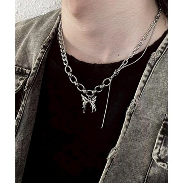 ☆LimeLight☆ 蝴蝶 液態 金屬 飾品 鈦鋼 項鍊 INS Y2K 男生項鍊 女生項鍊 ACC-B20003