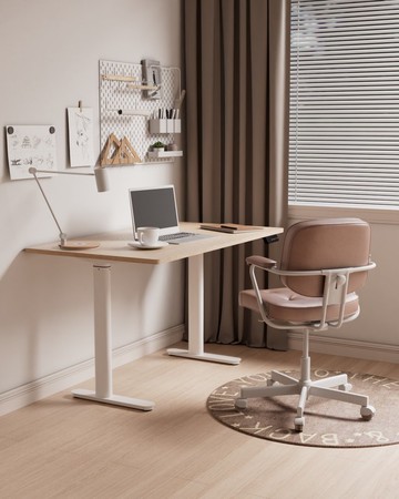 24h快速出貨 BQ1207 簡裝款 美學橢圓管電動升降桌-可客製桌板