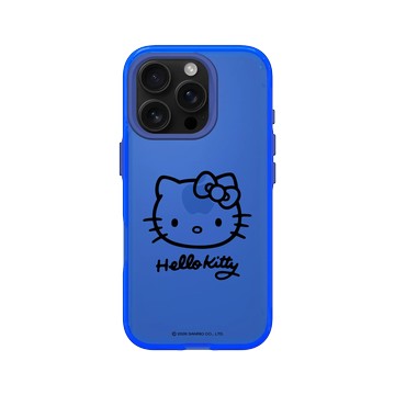 iPhone 16 Pro Clear 激光藍 - 三麗鷗-Hello Kitty - 簡約系列-線條大頭