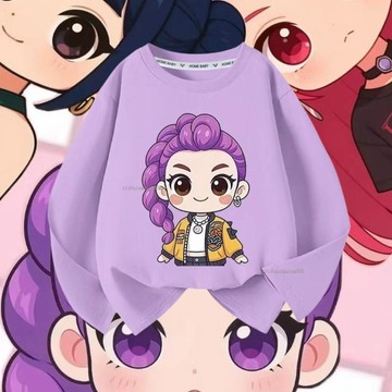 【秋冬新品】 女童長袖T恤 兒童長袖上衣 中大童上衣 KPOP獵魔女團 魯米Rumi 圓領 長袖 春秋款 女孩長袖上衣