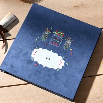 刺繡diy相簿相冊本粘貼式覆膜紀念冊禮物