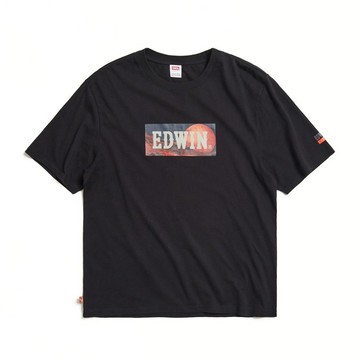 EDWIN 男裝 火星BOXLOGO短袖T恤 (黑色) #上衣