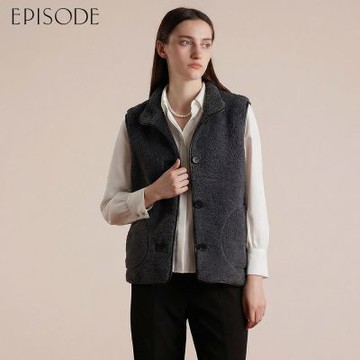 EPISODE - 保暖仿羊羔毛立領毛絨背心135905