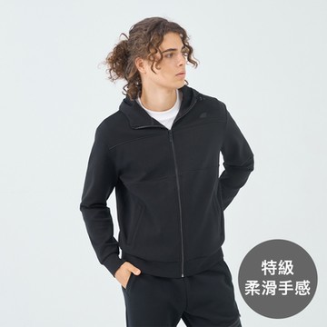 GIORDANO 男裝高彈力連帽外套 彈力空氣棉系列 - 09 標誌黑