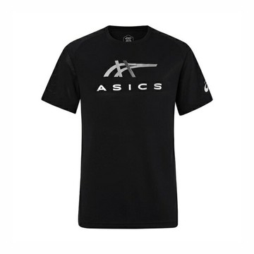 Asics [2031E781-001] 男 T恤 運動上衣 休閒短袖 黑銀 亞版