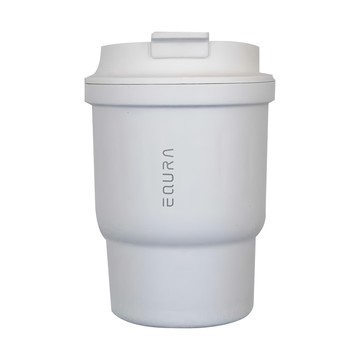 EQURA 一克拉都市系列咖啡杯 450ml  時尚白  1個