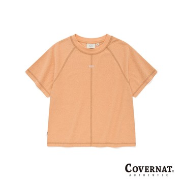 [COVERNAT] 女性夏季透氣吸汗純棉簡約百搭經典logo短袖圓領T恤 （橘粉色）[H8]