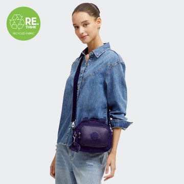 (網路獨家款)藍紫色拼接輕巧手提斜背兩用包-DEFEA MINI