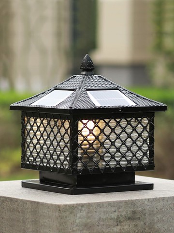 太陽能柱頭燈別墅庭院燈戶外防水圍墻燈室外花園大門口柱子門柱燈