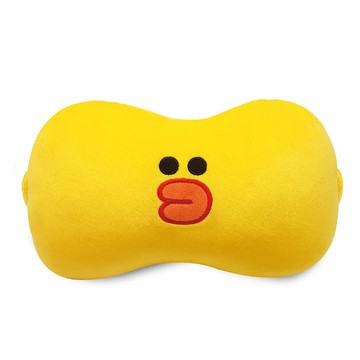 LINE FRIENDS FACE 絨毛座椅頸靠枕/午安枕  黃色  1個