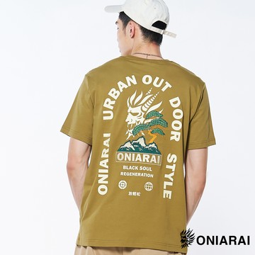 【買1送1】山系露營輕鬆夜光印情侶短TEE(芥綠) - BLUE WAY  鬼洗い