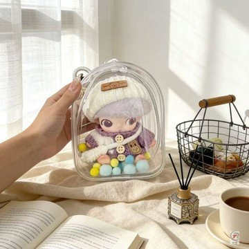 👜 化妝收納包 👜保护套10厘米大头棉花娃娃外出包dimoo新生日记毛绒公仔晒娃包