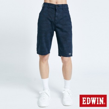 EDWIN 男裝 JERSEYS 迦績 EJ2 棉涼感迷彩短褲-黑藍
