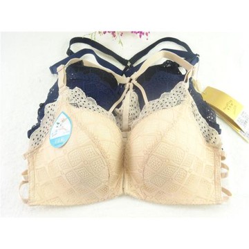 戴爾挺648女前扣內衣中厚AB小胸無鋼圈聚攏上托美背性感文胸胸罩