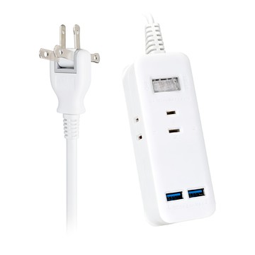 RONEVER 1切3座USB延長線 120 x 44 x 31mm  1.8m  白色  1條