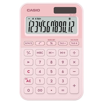 CASIO 卡西歐 12位數計算機 MS-20YC-LP  淺粉色  1個