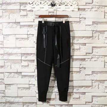 潮流男士原創暗黑寬松束腳褲個性百搭帥氣小腳褲發型師潮牌工裝褲