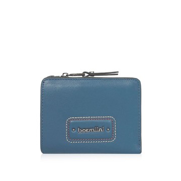 BORSALINI 活力美學拉鍊短夾 藍