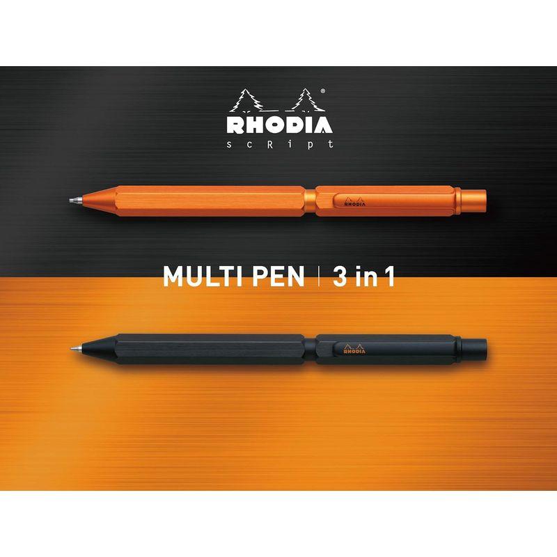 ロディア 多機能ペン スクリプト マルチペン ボールペン 油性 0.5mm 2色(黒・赤)シャープペン 0.5mm アルミニウムボディ ヘ