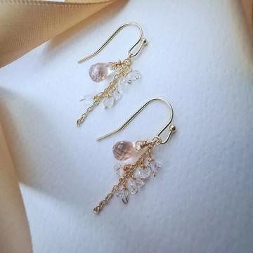 天然赫基蒙水晶耳環