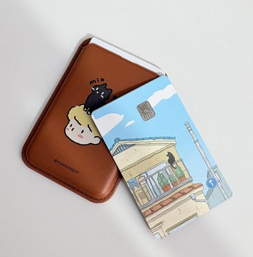 收集日常的片刻 - 手繪風景 IC 卡貼 (洗衣與貓)