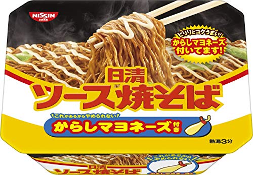 日清食品 ソース焼そばカップ からしマヨネーズ付き 108g12個