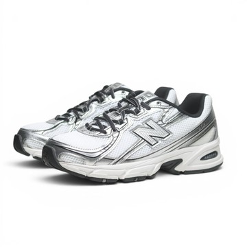 NEW BALANCE 慢跑鞋 NB 740 白黑 金屬 復古 情侶鞋 男女 U7401P5
