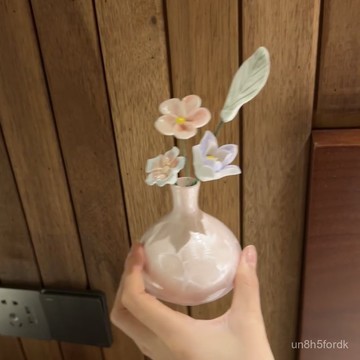 陶瓷花 花器陶瓷 景德鎮陶瓷花擺件手工創意瓷花小飾品仿真花擺件迷你小花瓶伴手禮 3UQH