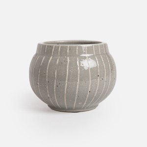 比利時D&M VIOLA陶盆器12cm 條紋灰