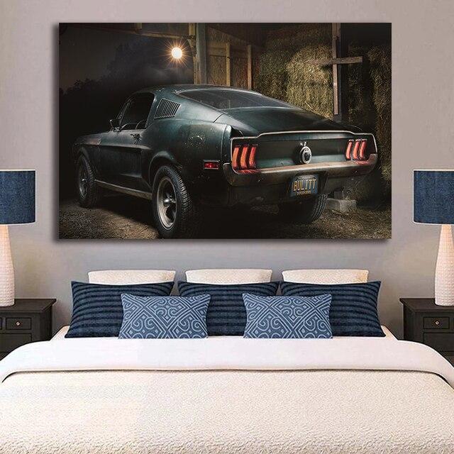 壁の芸術の絵,壁の装飾,クラシックな車のポスターとプリント,1968マスタングgt