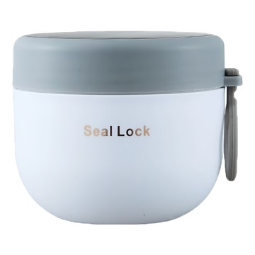 德利生活 雙色雙層可拆卸不鏽鋼保溫湯粥碗 不鏽鋼內膽 隔熱不燙手 光滑易清洗  白色  1個