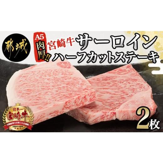 ふるさと納税 宮崎県 都城市 肉厚!宮崎牛サーロインハーフカットステーキ2枚_AD-0112_(都城市) 最高級A5ランク 宮崎牛サーロインステーキ 200g×2枚 ス…