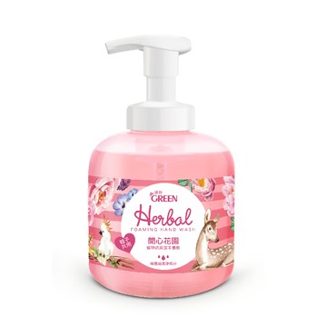 綠的植物抗菌潔手慕斯-開心花園