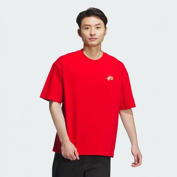 adidas 愛迪達 上衣 男款 短袖上衣 運動 亞規 新年 M DRGN YR TEE 紅 JE6105