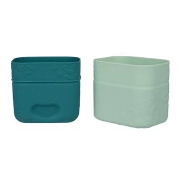 b.box 矽膠分隔杯 莫蘭迪綠 1組 - 寶寶副食品分裝好幫手