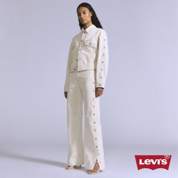 Levi s BLUETAB 丹寧牛仔寬褲 / 釦式開岔褲管 / 日本面料 女生牛仔褲 人氣新品