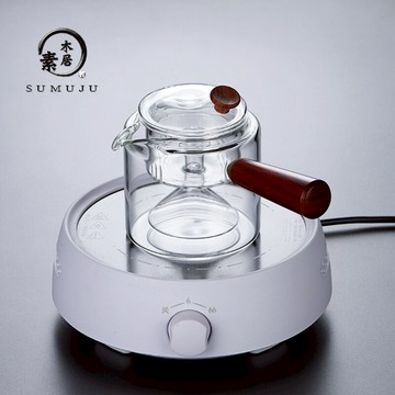 煮茶器黑茶全玻璃側把蒸茶壺家用電陶爐套裝耐高溫蒸汽燒水壺茶具
